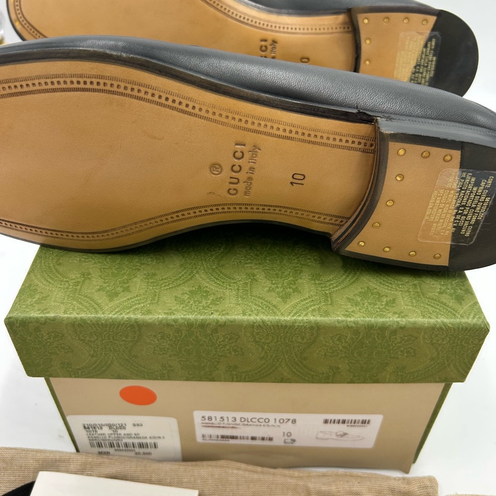 Men's Gucci Jordaan Horsebit loafers size 10 fits 11 US made in Italy - Picture 7 of 8